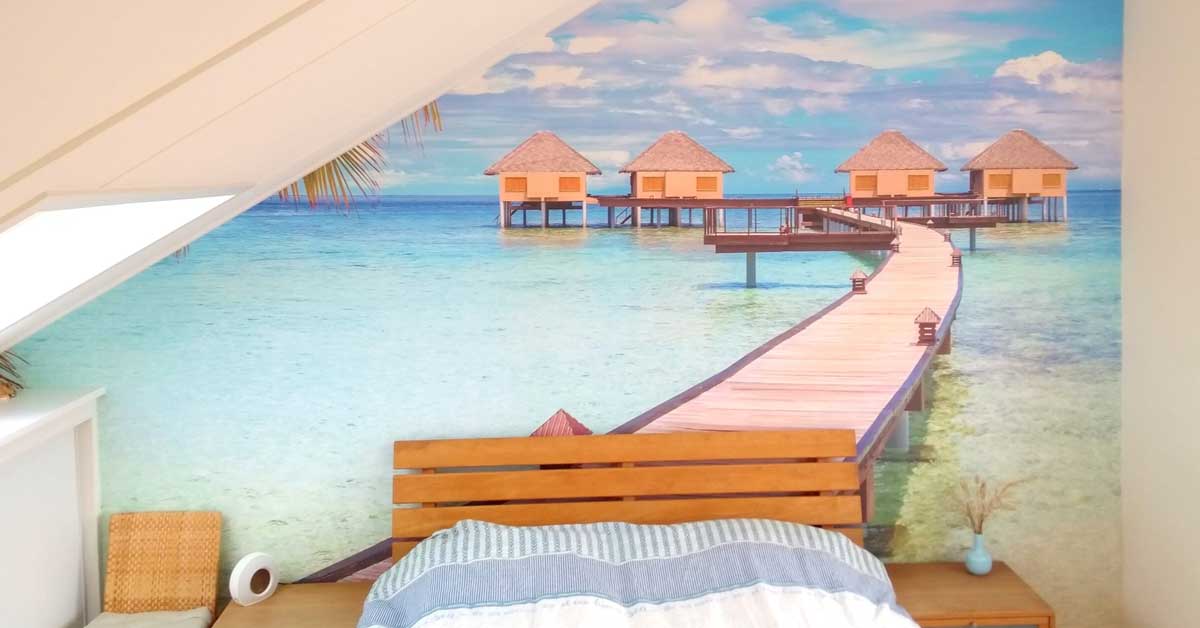 Fototapeta z drewnianym molo