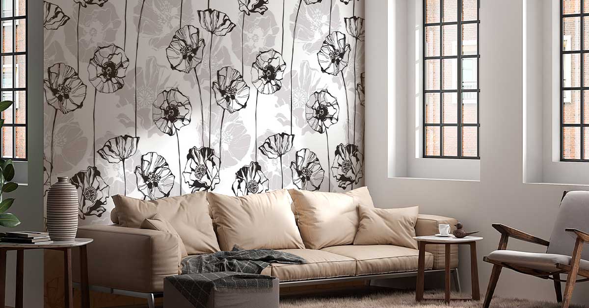 Tapeta ze wzorami kwiatowymi