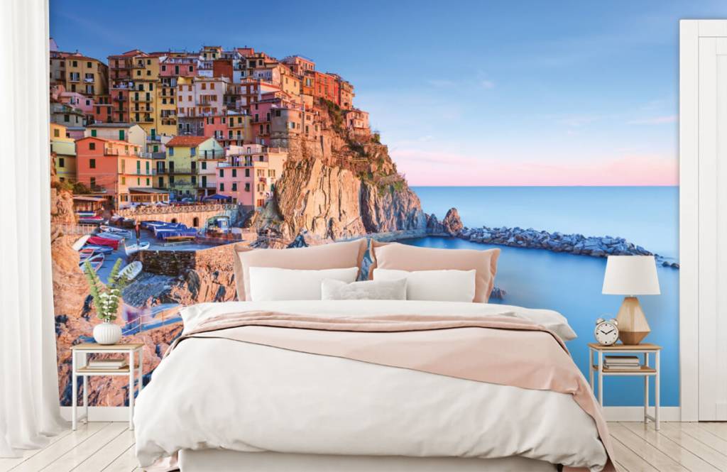 Steden behang - Dorp op een rots in Italië - Slaapkamer 2