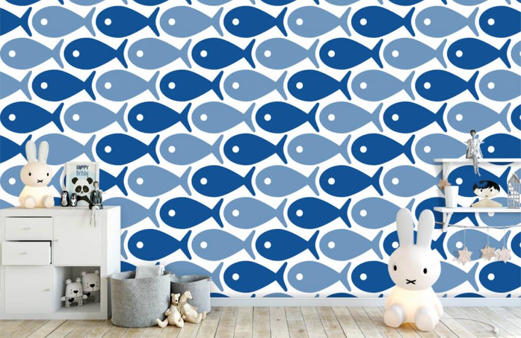 Aquatic Animals - Blauwe vissen - Kinderkamer 5