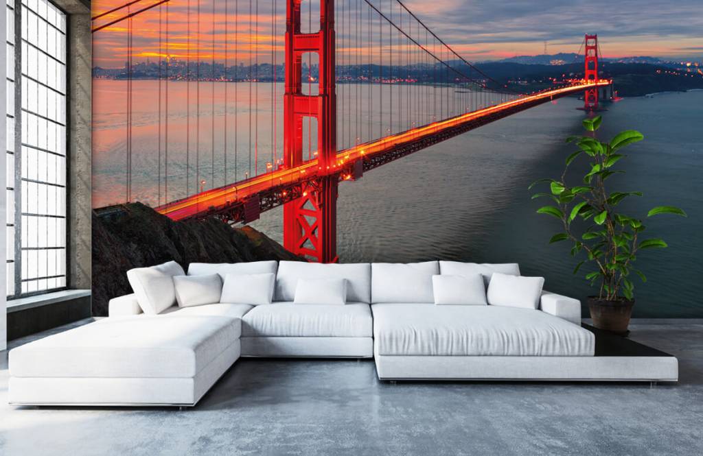 Steden behang - Golden Gate Bridge - Slaapkamer 6