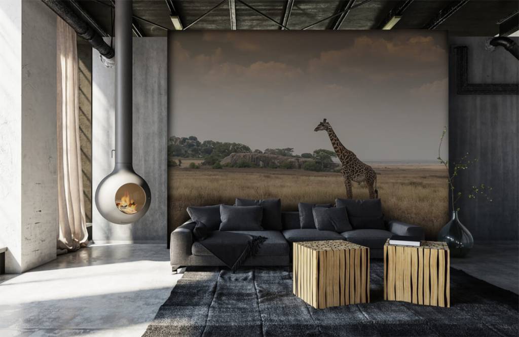 Animals - Giraffe op een savanne - Slaapkamer 2