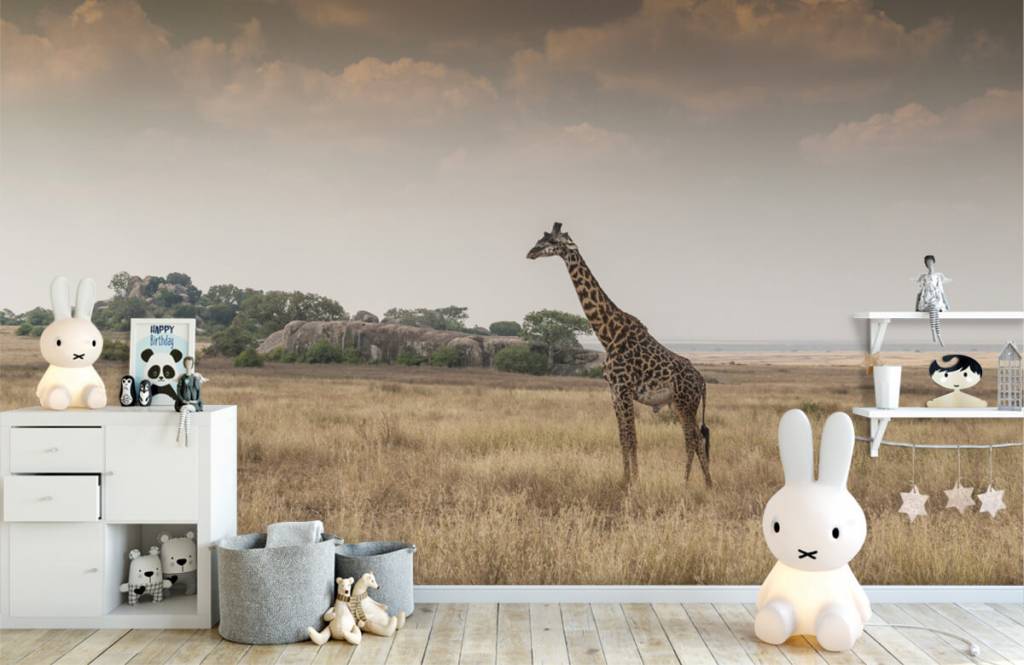 Animals - Giraffe op een savanne - Slaapkamer 6
