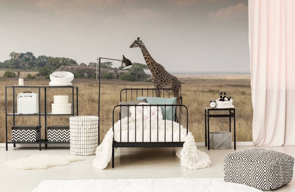 Animals - Giraffe op een savanne - Slaapkamer 7