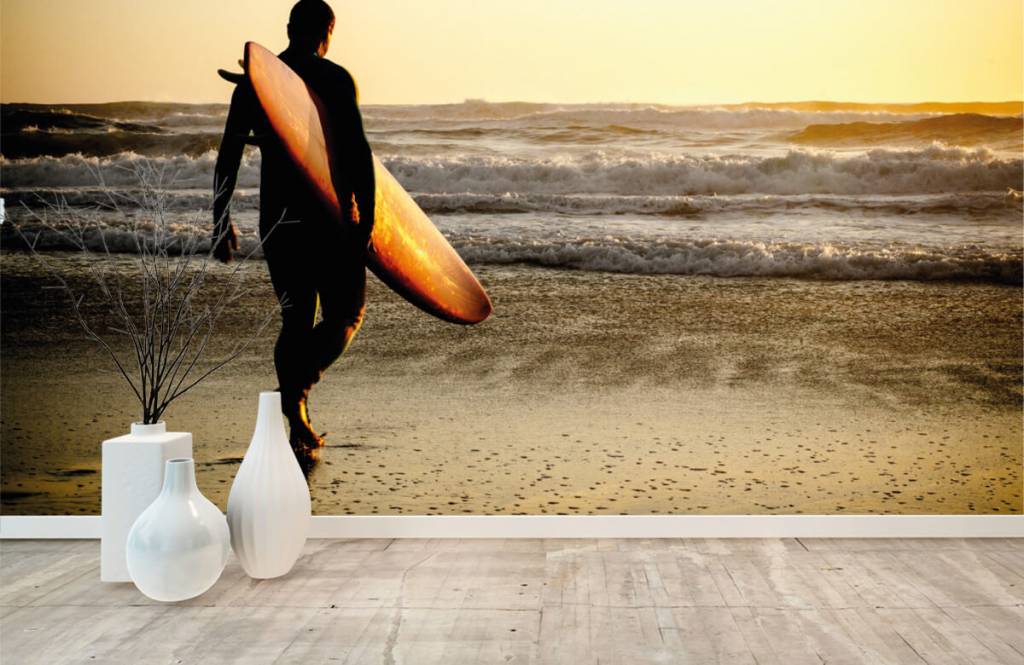 Beach Wallpaper - Surfer - Tienerkamer 2