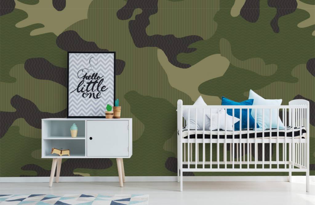 Kids Wallpaper - Groene camouflage - Kinderkamer 2