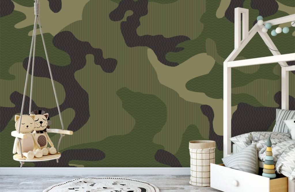 Kids Wallpaper - Groene camouflage - Kinderkamer 4