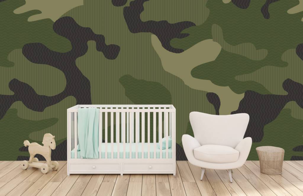 Kids Wallpaper - Groene camouflage - Kinderkamer 6