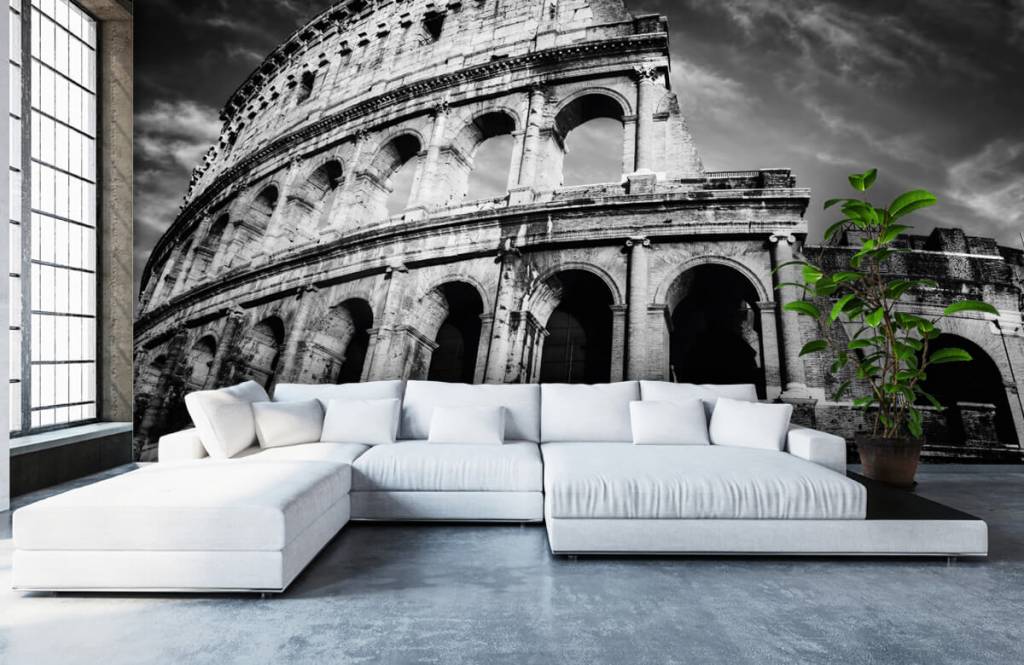 Black and white wallpaper - Colosseum in Rome - Tienerkamer 1