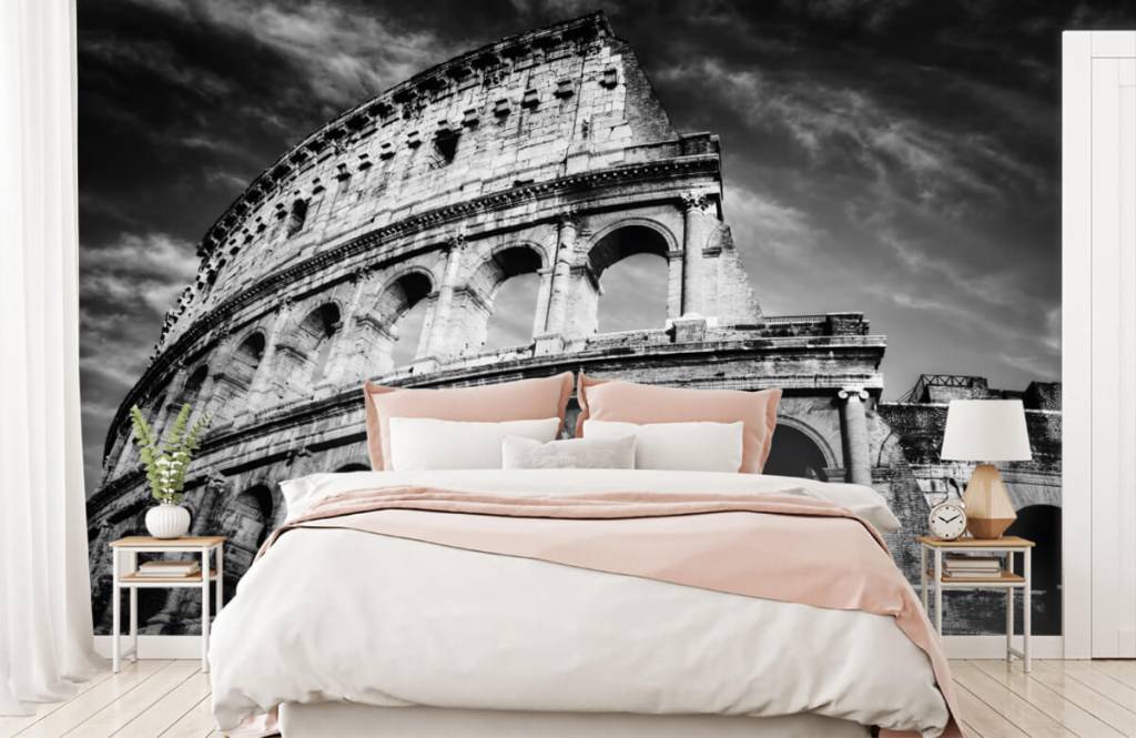 Black and white wallpaper - Colosseum in Rome - Tienerkamer 3
