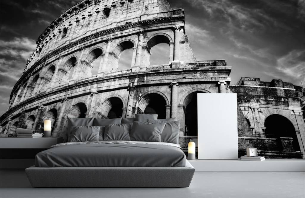 Black and white wallpaper - Colosseum in Rome - Tienerkamer 4