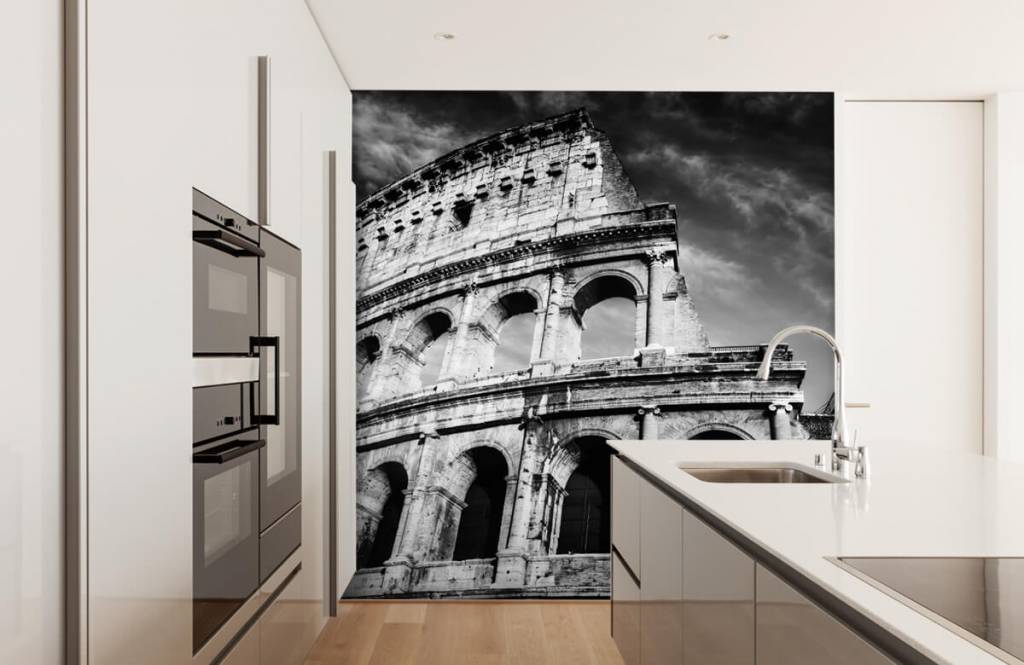Black and white wallpaper - Colosseum in Rome - Tienerkamer 5