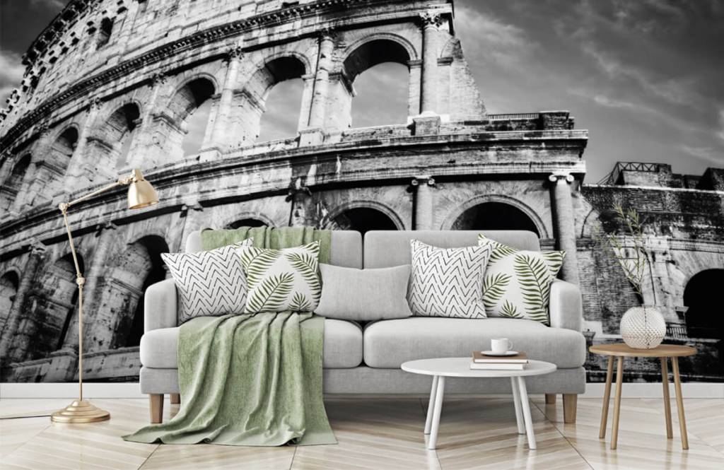 Black and white wallpaper - Colosseum in Rome - Tienerkamer 7