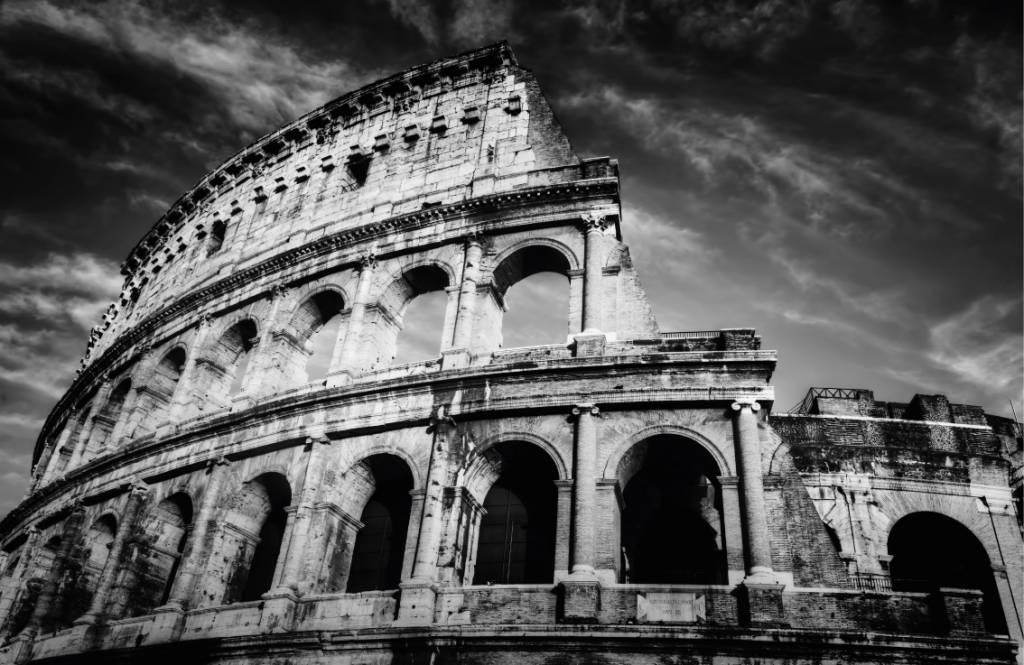 Black and white wallpaper - Colosseum in Rome - Tienerkamer 8