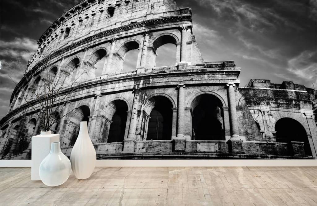 Black and white wallpaper - Colosseum in Rome - Tienerkamer 9