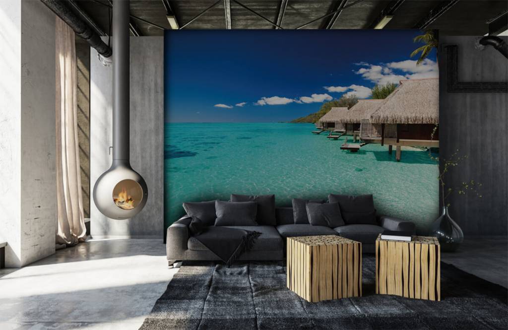Beach Wallpaper - Huisjes op de Malediven - Hobbykamer 2