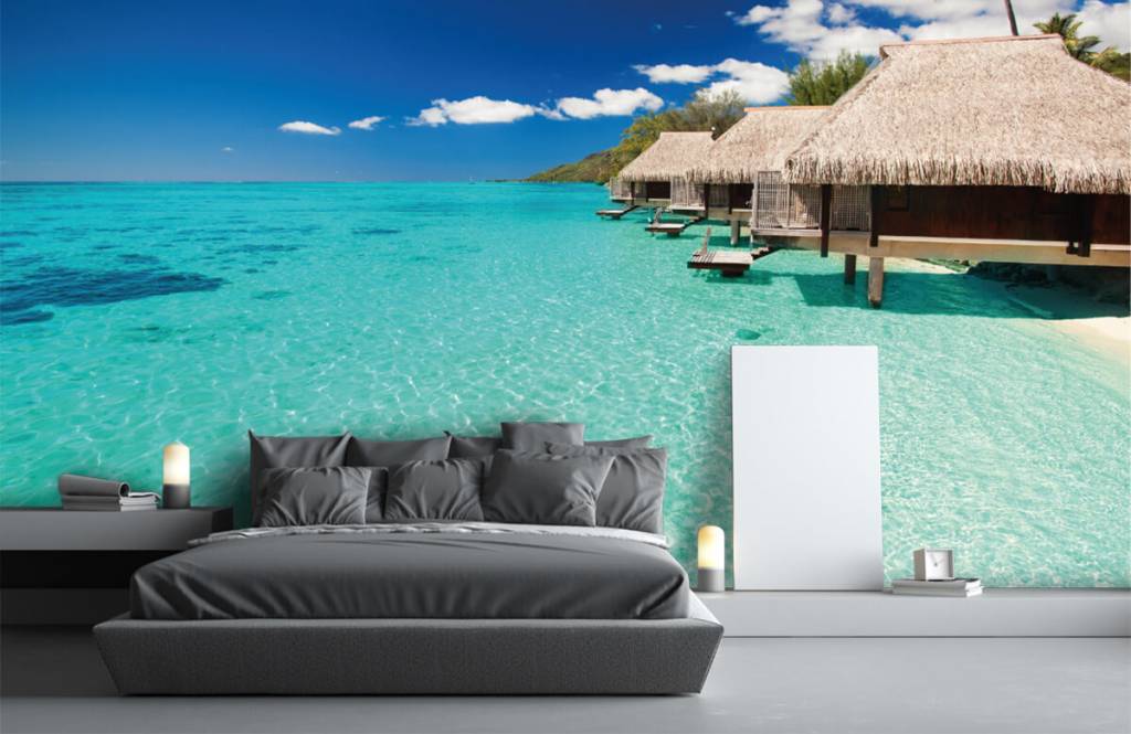 Beach Wallpaper - Huisjes op de Malediven - Hobbykamer 4