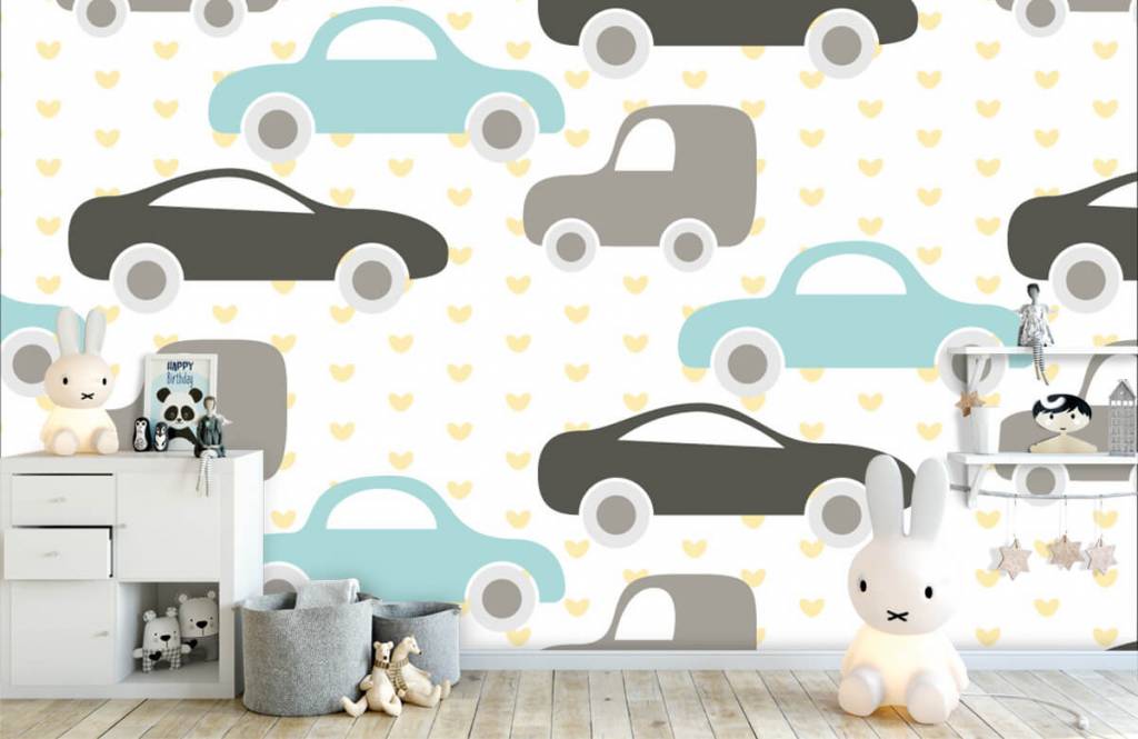 Baby behang - Speelgoedauto's - Babykamer 4