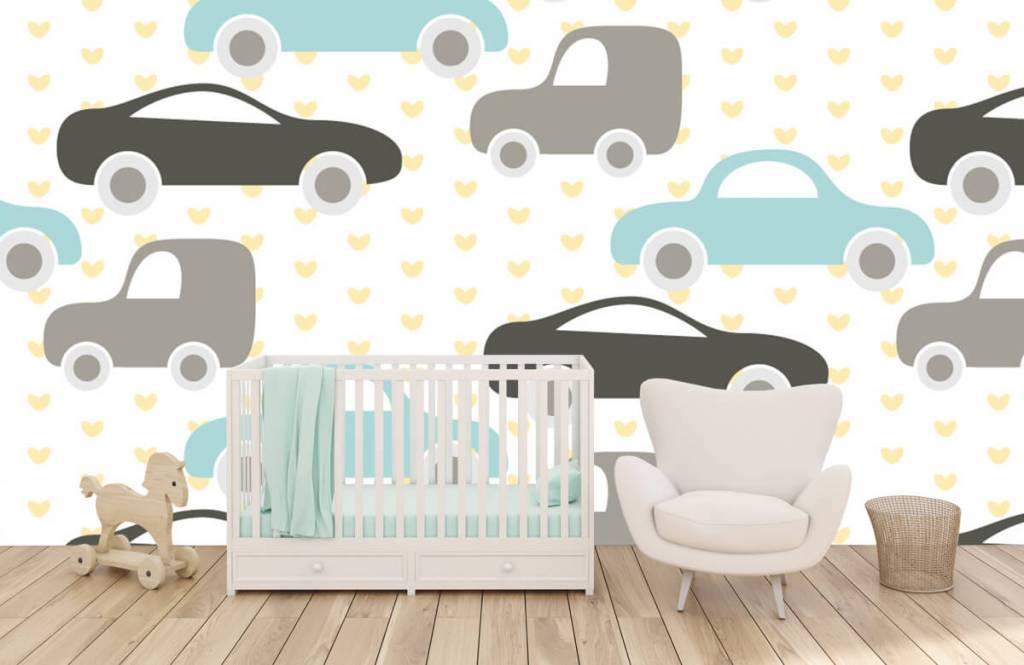 Baby behang - Speelgoedauto's - Babykamer 5