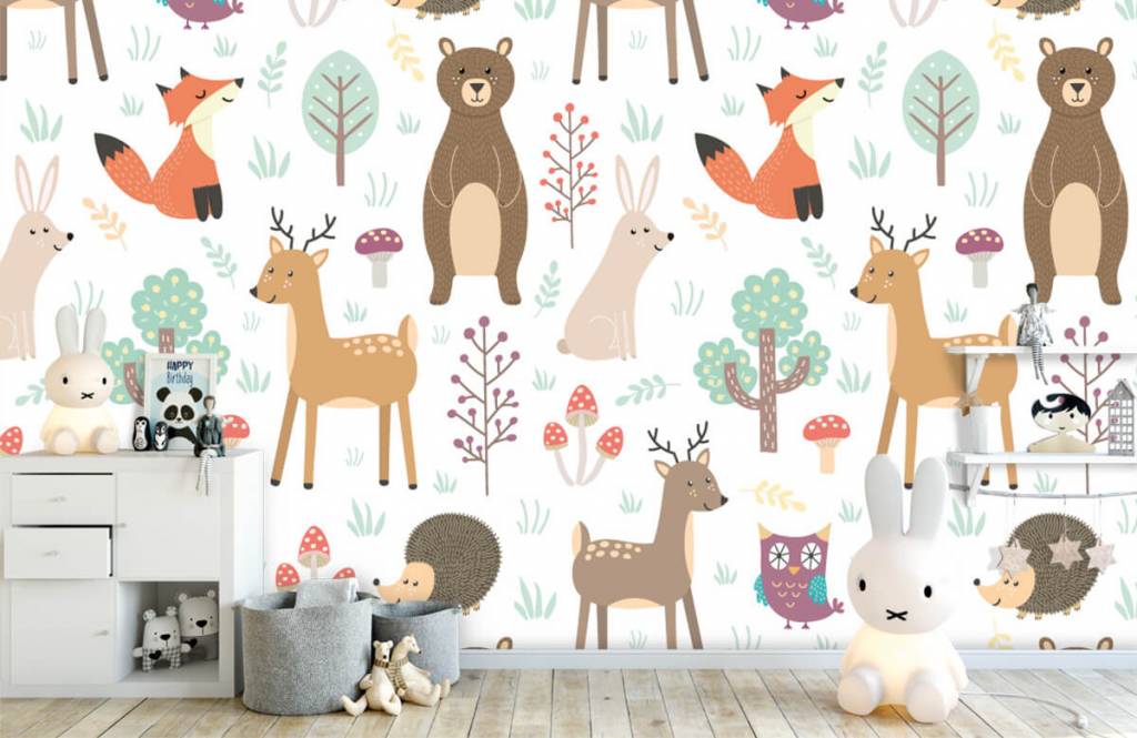 Kids Wallpaper - Verschillende dieren - Kinderkamer 4