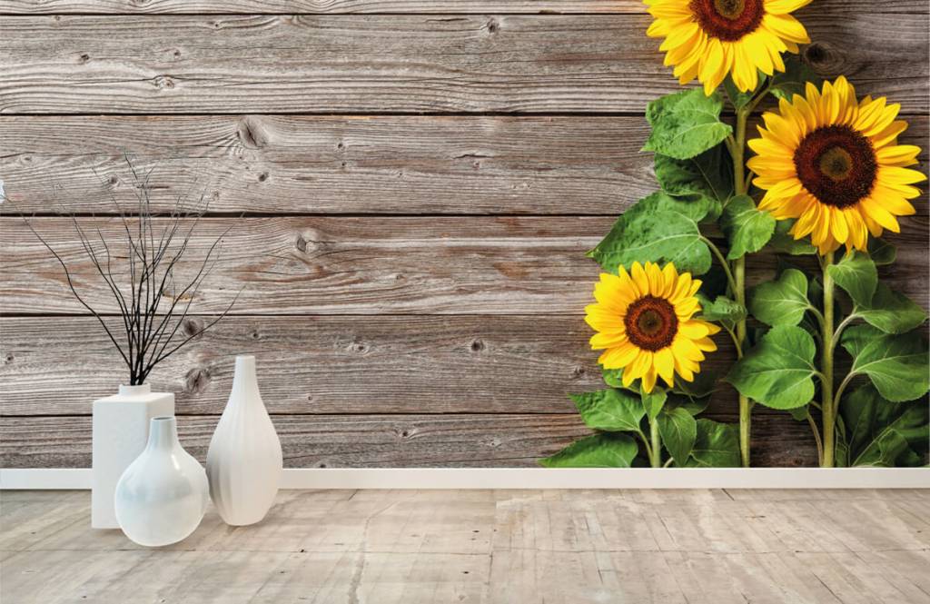 Sunflower - Zonnebloemen en hout - Garage 8