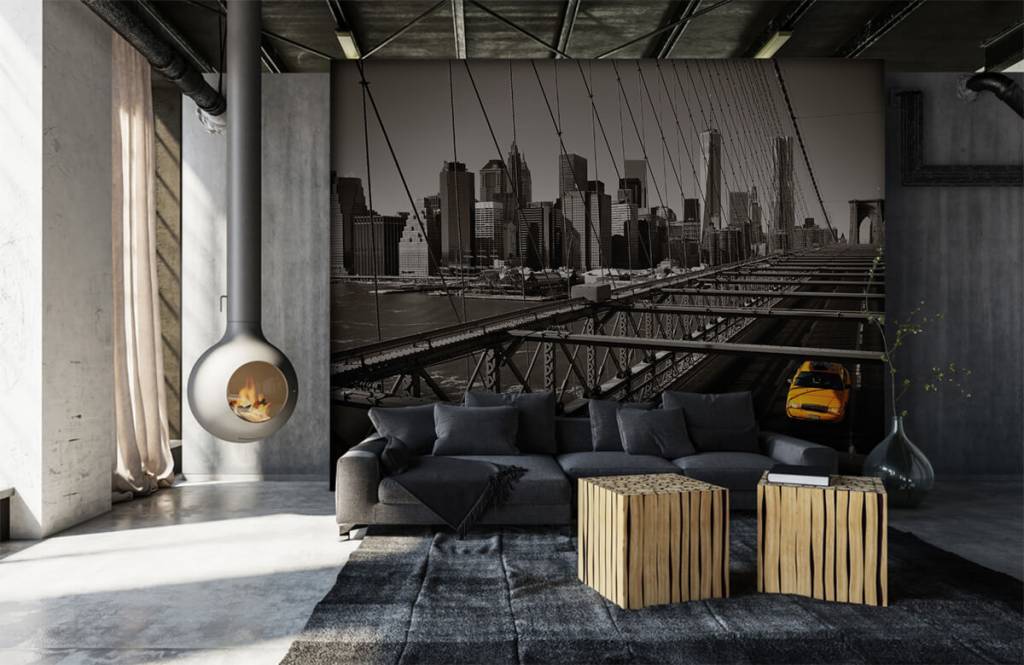 Black and white wallpaper - Skyline Manhattan - Tienerkamer 6