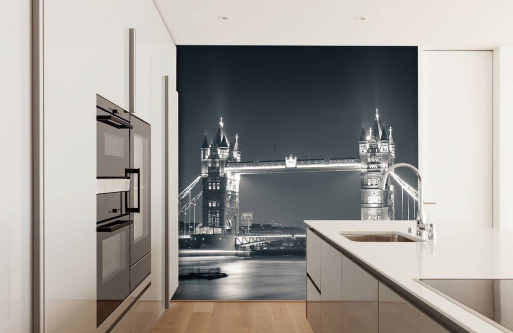 Black and white wallpaper - Tower Bridge - Tienerkamer 4