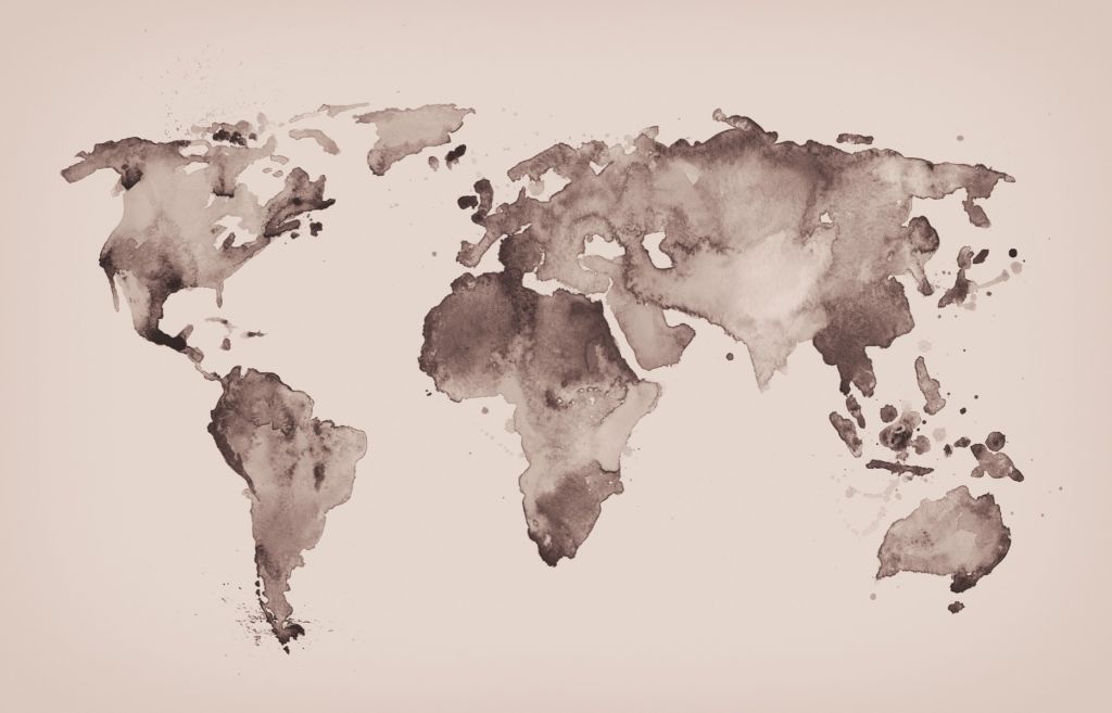 Mapa świata w sepii