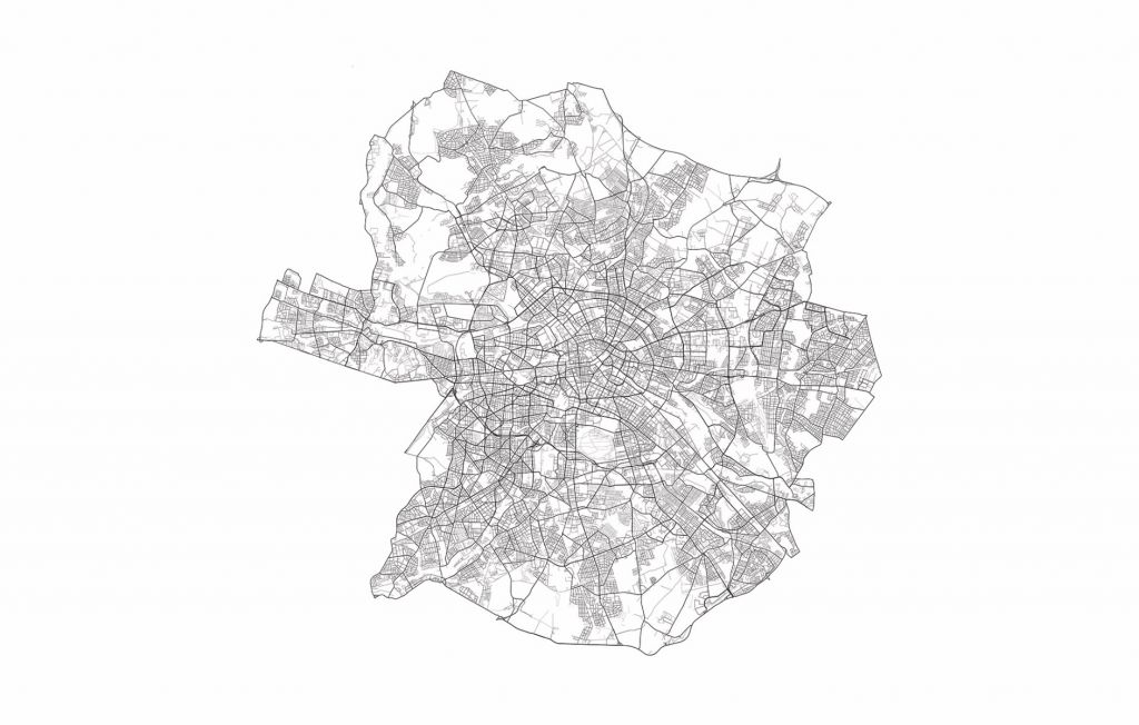 Mapa Berlina, biała 