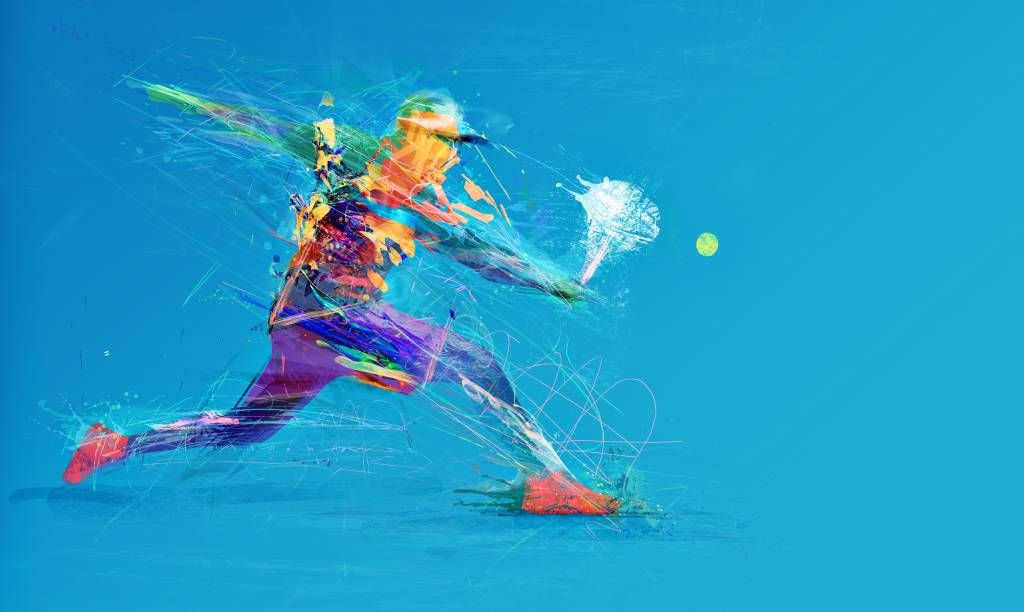 Ilustrowany tenisista z ilustracją 