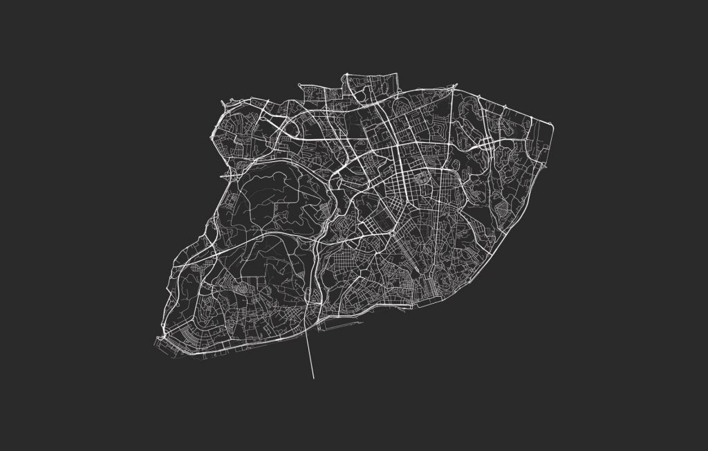 Mapa lizbońska, czarna