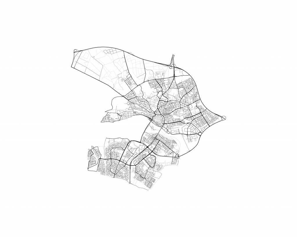 Mapa Arnhem, biała.
