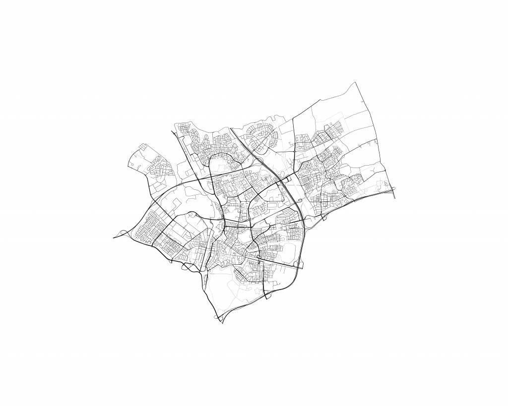 Mapa Den Bosch, biała