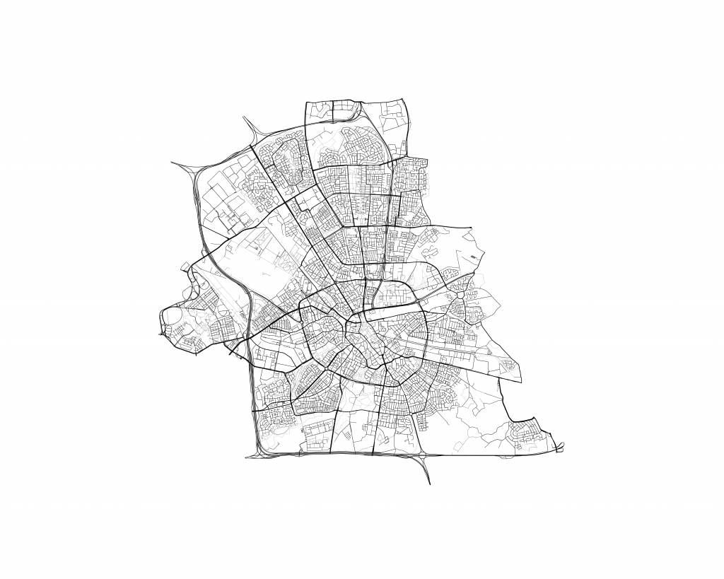 Mapa Eindhoven, biała.
