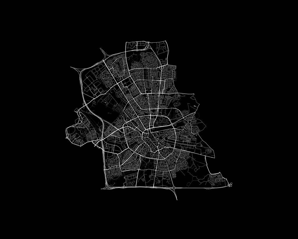 Mapa Eindhoven, czarna