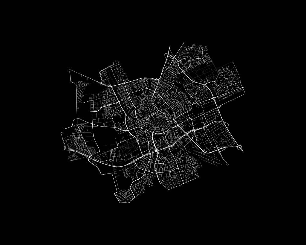 Mapa Groningen, czarna.