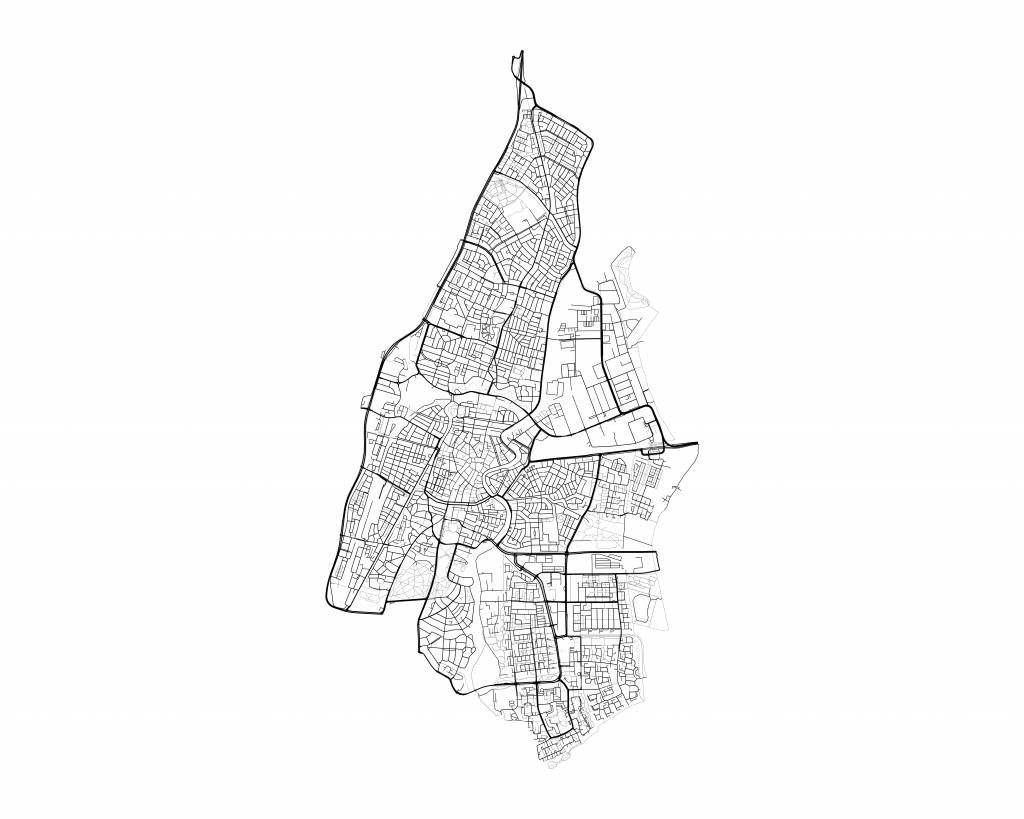 Mapa Haarlemu, biała.