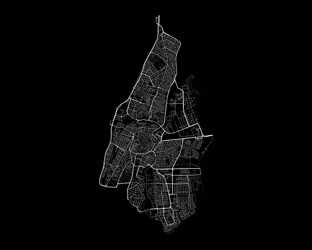 Mapa Haarlemu, czarna.