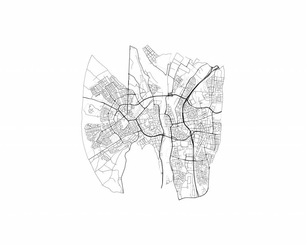 Mapa Maastricht, biała.