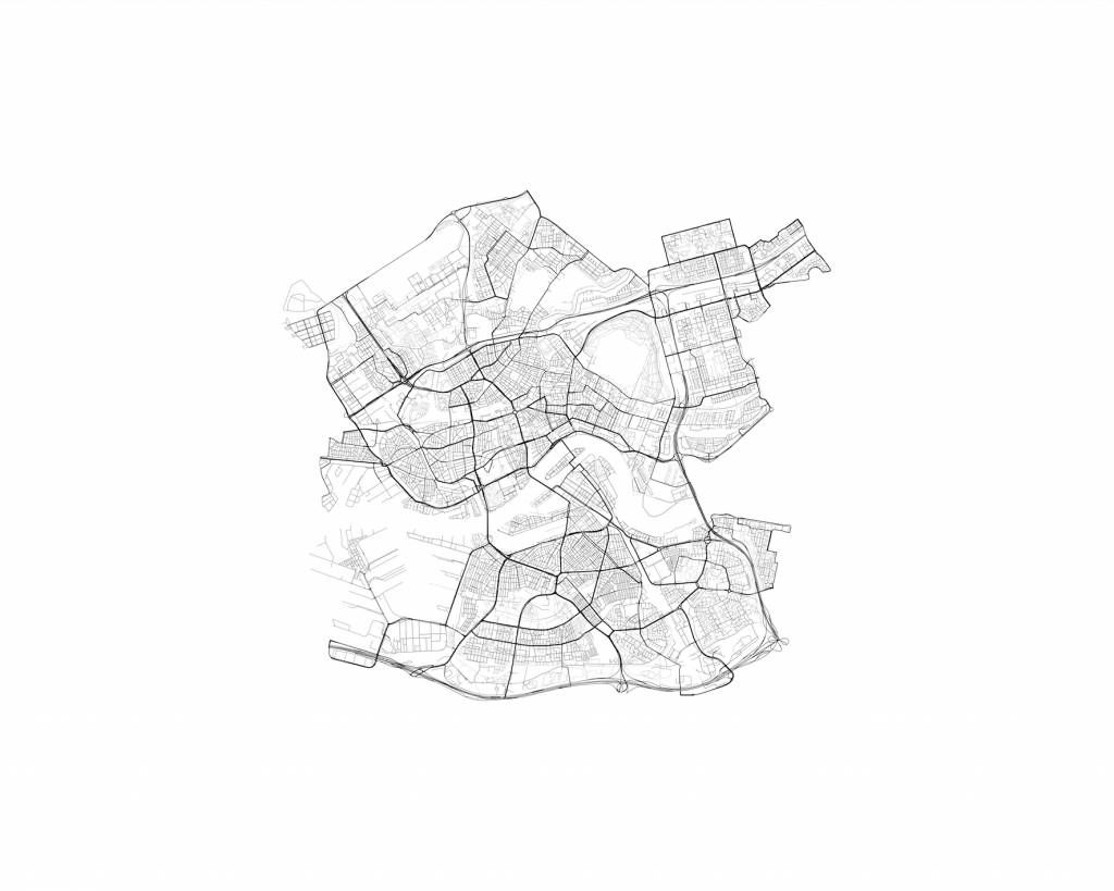 Mapa Rotterdamu, biała