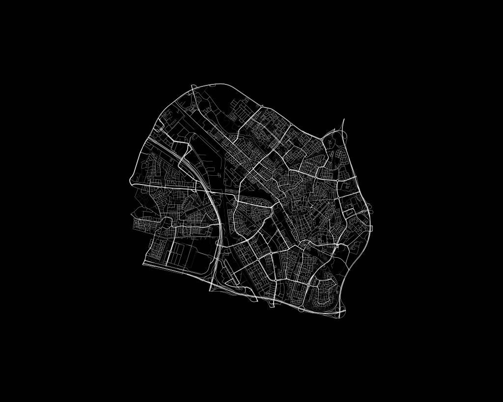 Mapa Utrechtu, czarna.