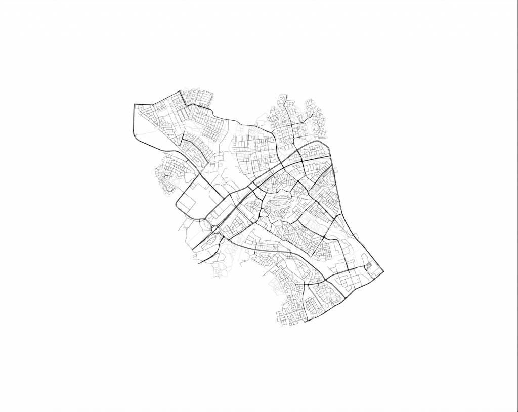 Mapa Zwolle, biała.