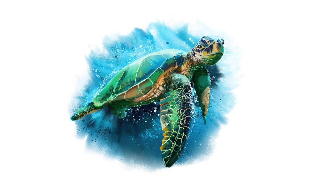 Narysowany żółw morski