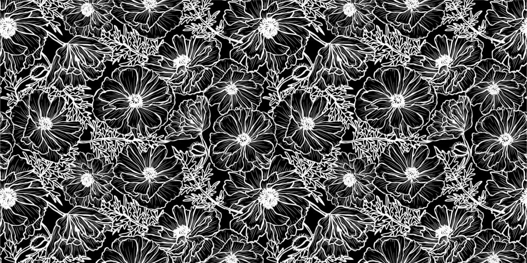 Kwiaty czarno-białe