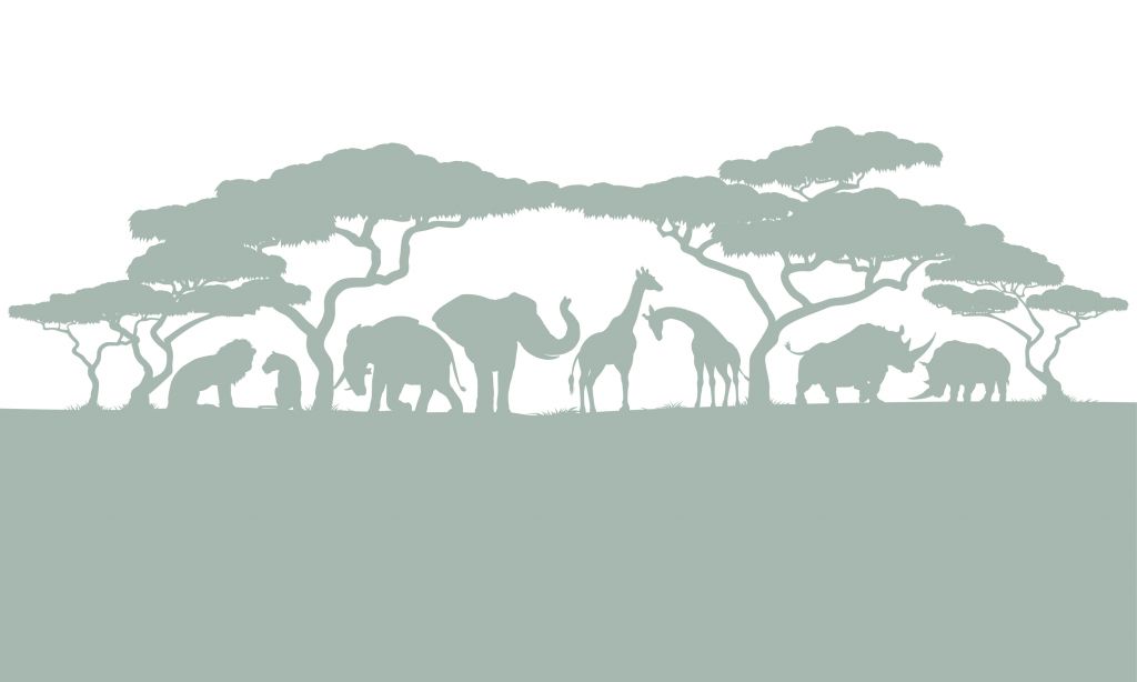 Sylwetka zwierząt safari, jasnozielona
