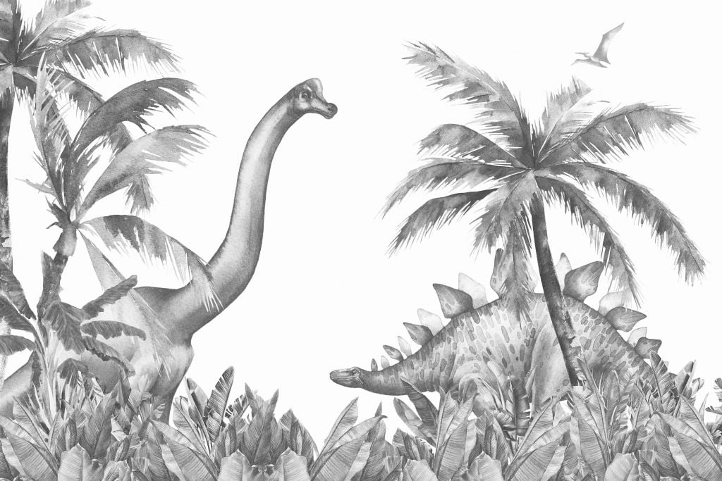 Dinozaury czarne i białe