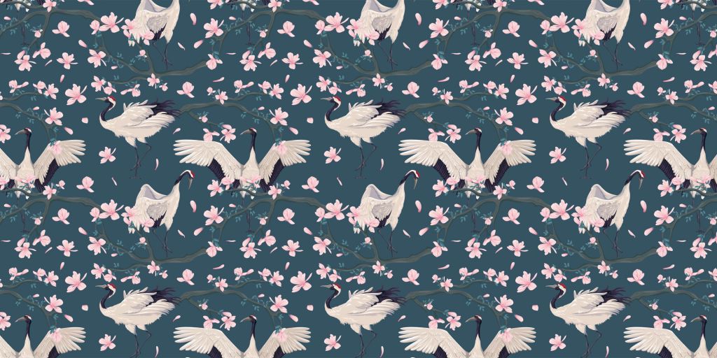 Żurawie z magnoliami