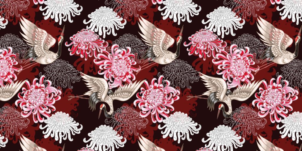 Wzór żurawia różowy