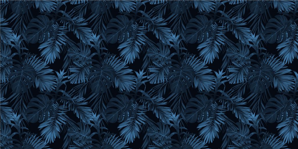 Niebieskie liście tropikalne
