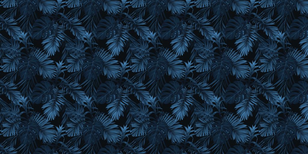 Niebieskie liście tropikalne